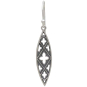 Sterling Silver Gothic Marquis Dangle Earrings Front View