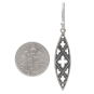 Sterling Silver Gothic Marquis Dangle Earrings with Dime