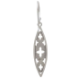 Sterling Silver Gothic Marquis Dangle Earrings Back View