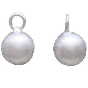 Sterling Silver Hollow Round Ball Charm Dangle 5mm