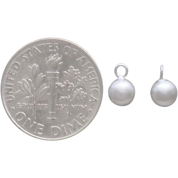 Silver Hollow Round Ball Charm Dangle 5mm DISCONTINUED