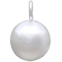 Silver Hollow Round Ball Charm Dangle 6mm DISCONTINUED