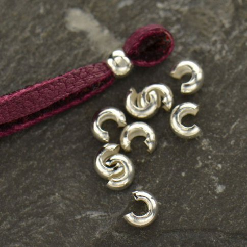 Sterling Silver Crimp Covers - 3mm