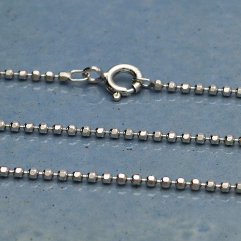 Sterling Silver 16 Inch Chain - Faceted Ball Chain