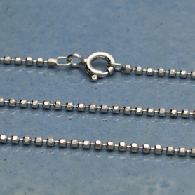 Sterling Silver 16 Inch Chain - Faceted Ball Chain