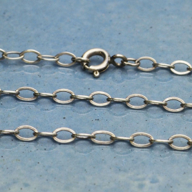 Sterling Silver 18 Inch Chain -  Medium Cable Chain