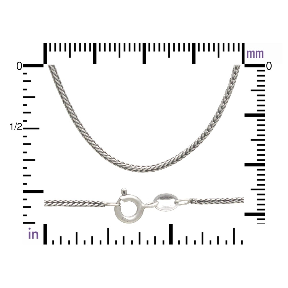 Sterling Silver 18 Inch Chain - Round Fox Tail Chain