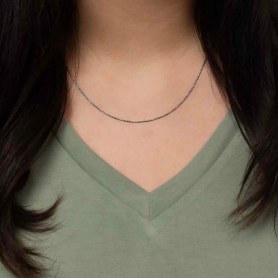 Sterling Silver 18 Inch Chain - Box Chain on model