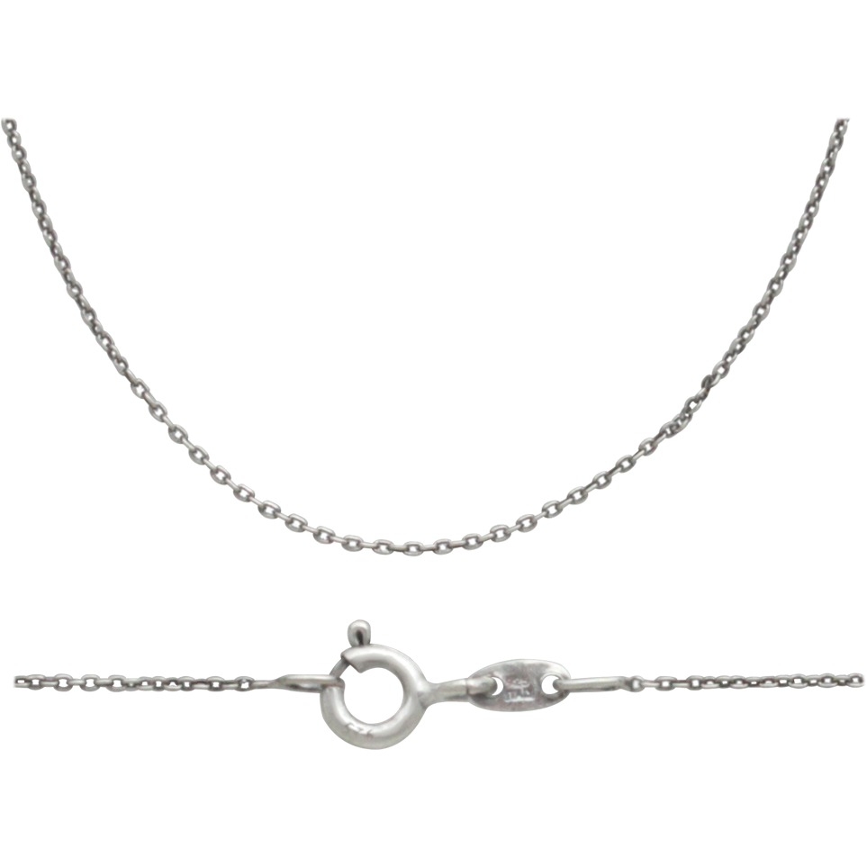 Sterling Silver 18 Inch Chain - Super Light Cable Chain