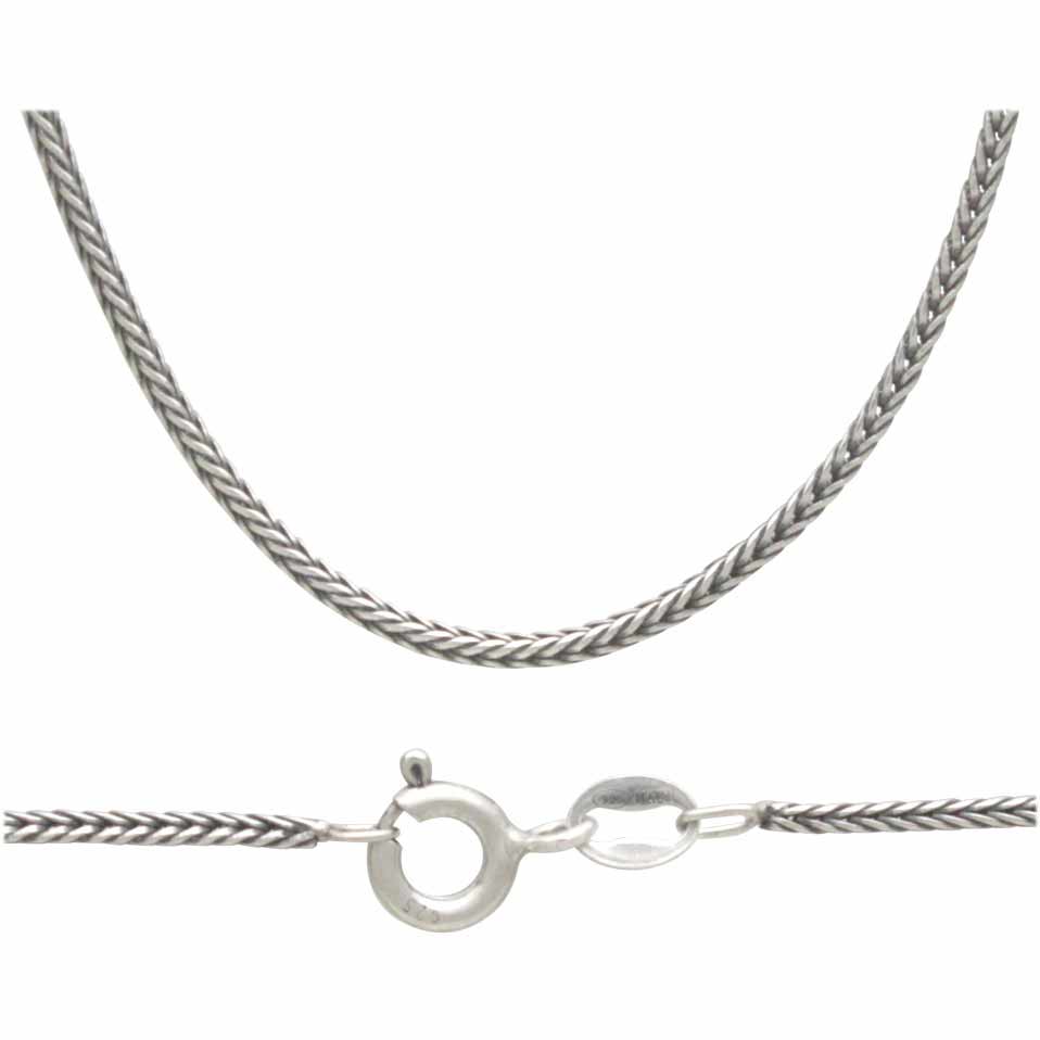Sterling Silver Round Foxtail Chain