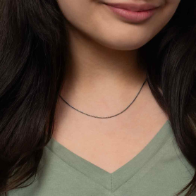 Sterling Silver Chain with Slidebead - adjusts to 22 inches on model