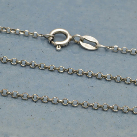 Silver Chain - 18 inch Delicate Round Faceted Cable Chain