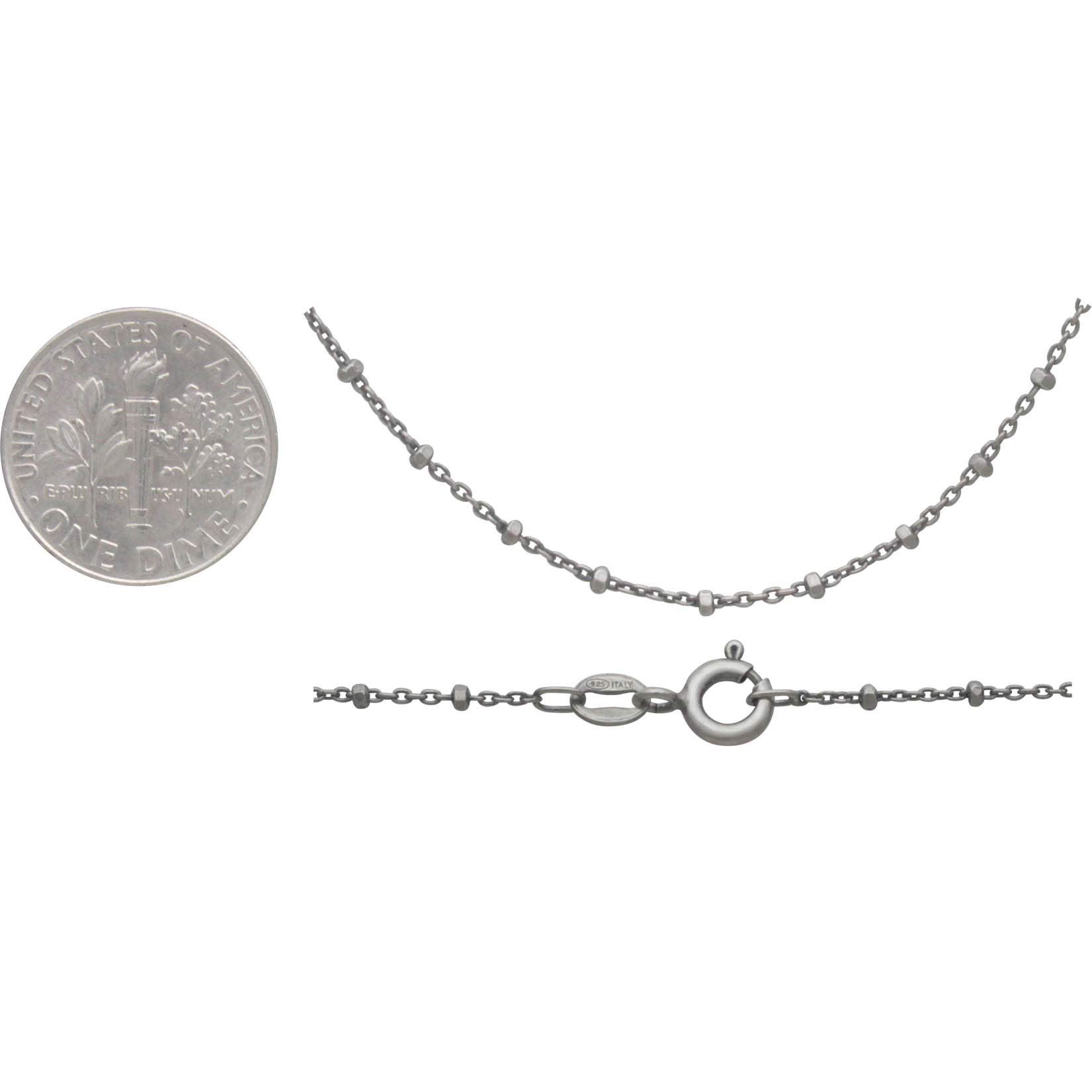 Sterling Silver Diamond Cut Station Chain