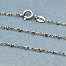 Sterling Silver Chain - 18 inch Diamond Cut Station Chain