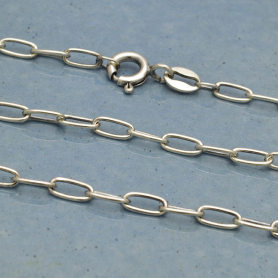 Sterling Silver Chain - 24 inch oval cable chain