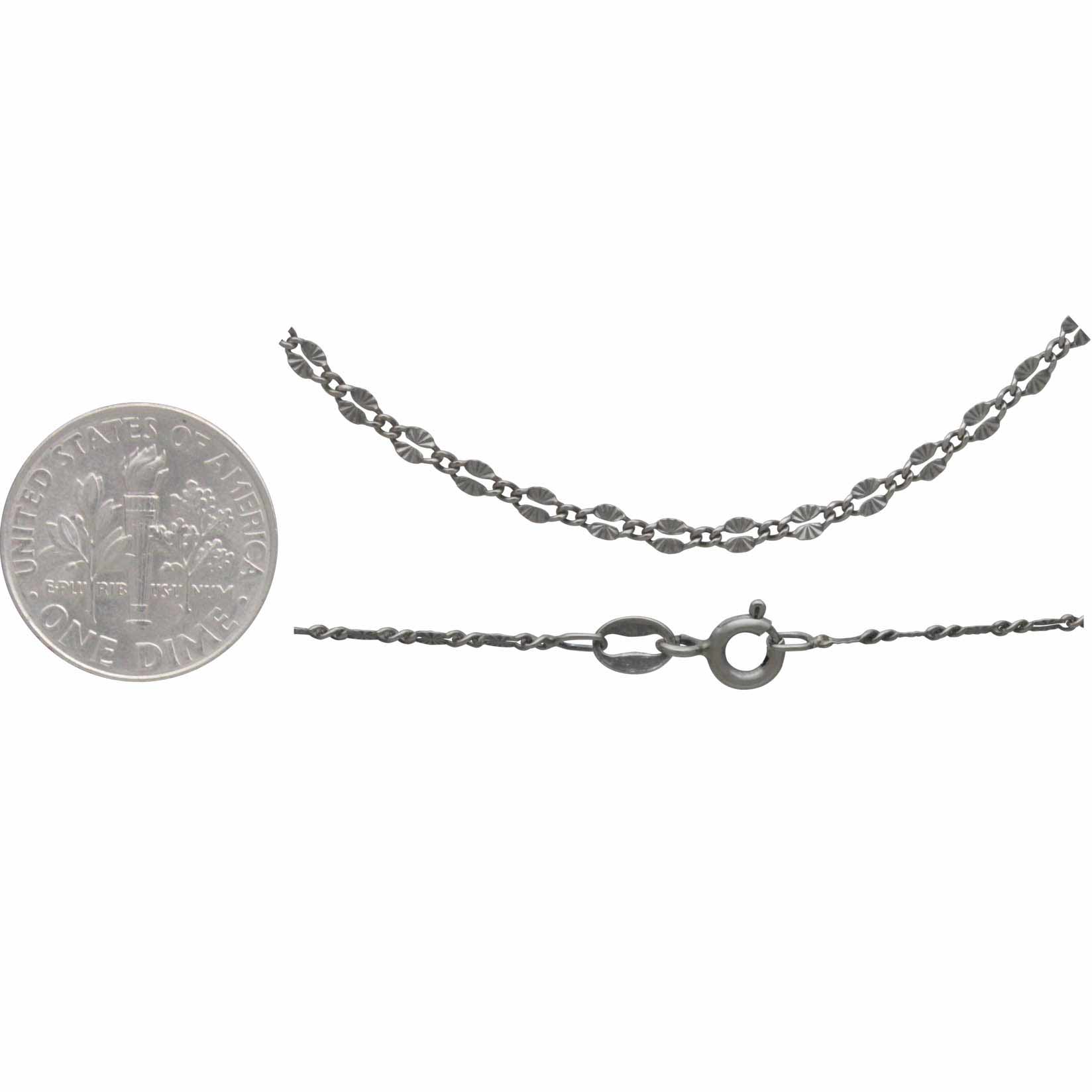 Sterling Silver Chain - Delicate Sunburst Links 18 inch