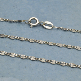 Sterling Silver Chain - Delicate Sunburst Links 18  inch