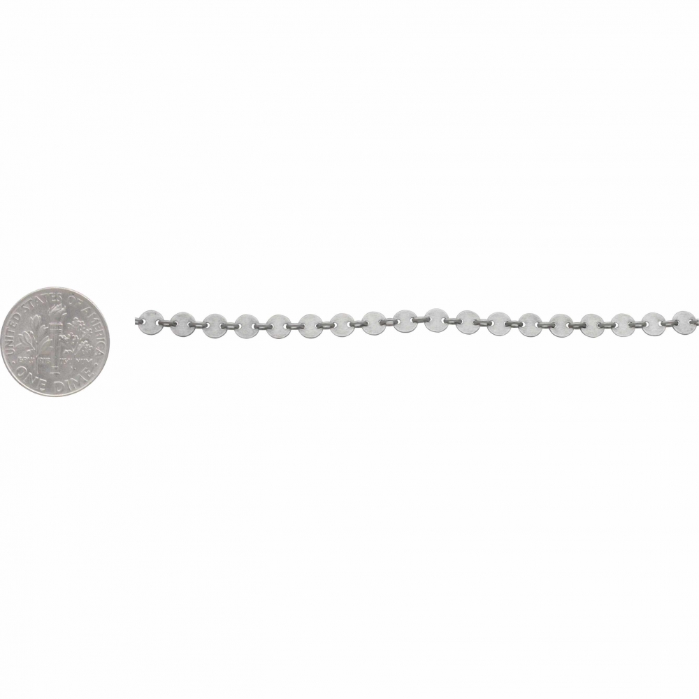 Sterling Silver Chain by the Foot - Round Circle Disk Links