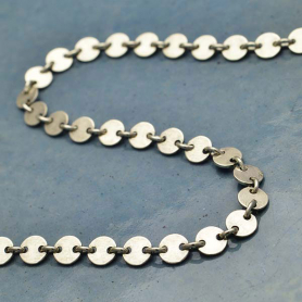Sterling Silver Chain by the Foot - Round Circle Disk Links