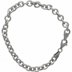 Sterling Silver 7.5 inch Charm Bracelet - Hollow Links