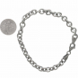 Sterling Silver 7.5 inch Charm Bracelet - Hollow Links