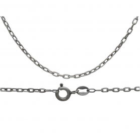 Sterling Silver Faceted Oval Cable Chain