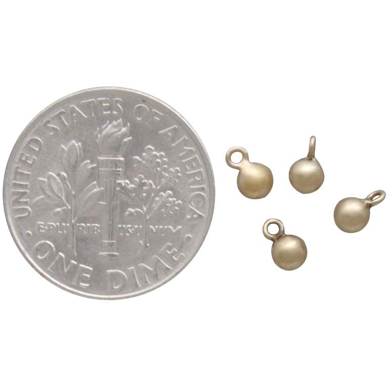 Gold Filled Hollow Round Ball Charm Dangle 3mm