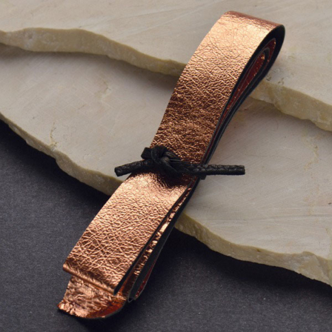 Leather Cord - Metallic Rose Gold Wide 2cm DISCONTINUED