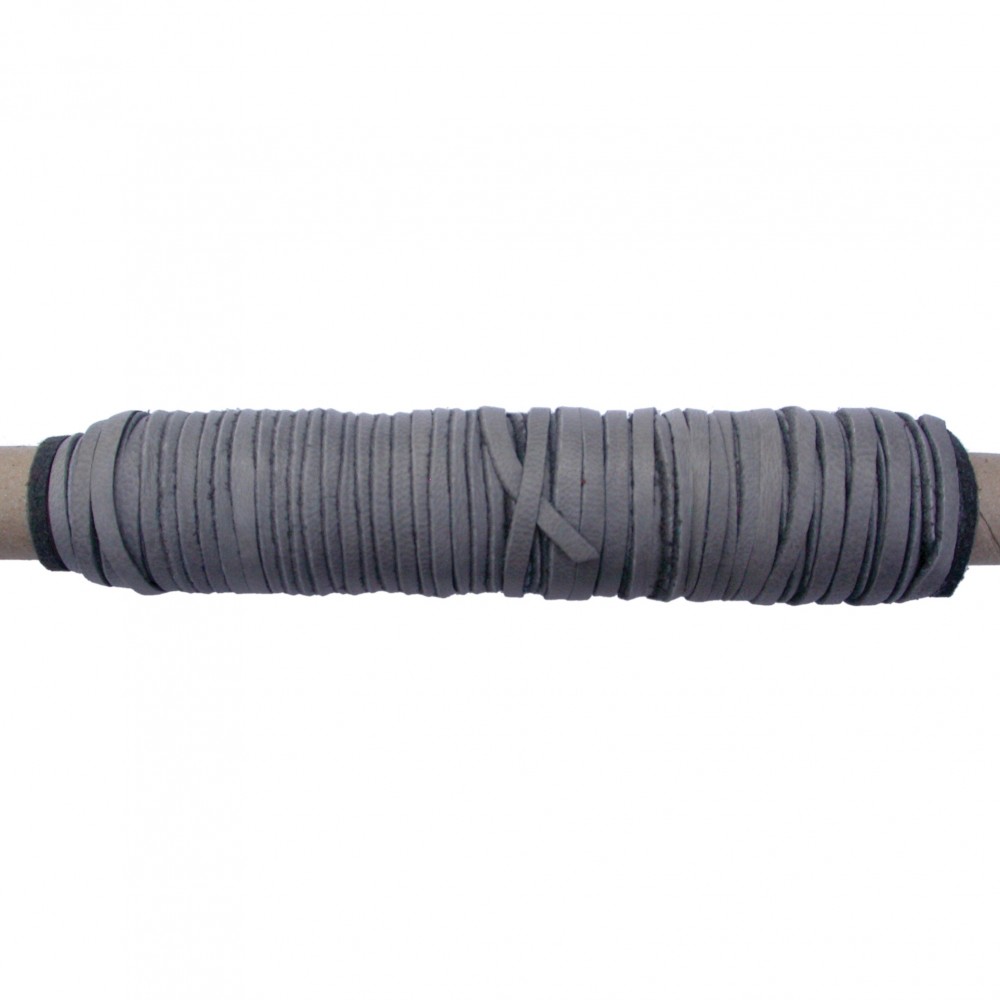 Leather Cord - Gray 3mm Deerskin - 50ft Spool DISCONTINUED