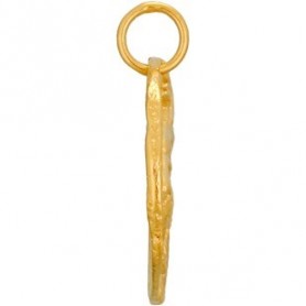 Ancient Coin Charm - Lion - 24K Gold Plated Bronze 24x20mm