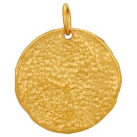 Ancient Coin Charm - Lion - 24K Gold Plated Bronze 24x20mm