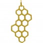 Honeycomb Charm - 24K Gold Plated Bronze 32x16mm