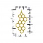 Honeycomb Charm - 24K Gold Plated Bronze 32x16mm