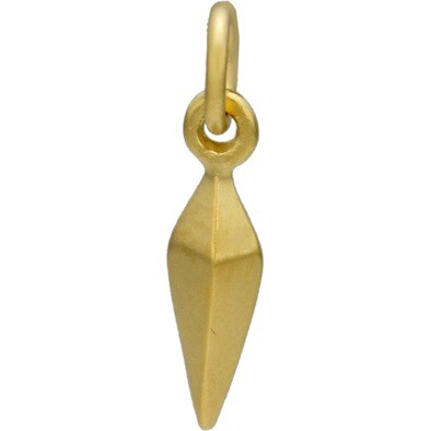 Small Spike Charm - 24K Gold Plated Bronze 15x3mm