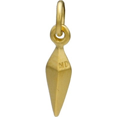 Small Spike Charm - 24K Gold Plated Bronze 15x3mm