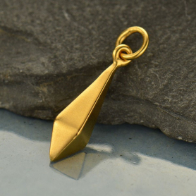 Lrg Inverted Spike Charm 24K Gold Plated Bronze DISCONTINUED