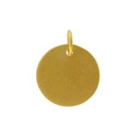 Large Round Stamping Blank - 24K Gold Plated Bronze 15x12mm