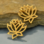 Medium Lotus Charm - 24K Gold Plated Bronze 18x15mm