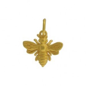 Small Bee Charm -24K Gold plated Bronze 14x12mm
