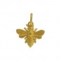 Small Bee Charm -24K Gold plated Bronze 14x12mm