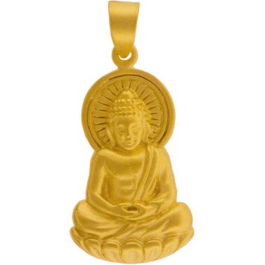 Buddha Pendant - 24K Gold Plated Bronze 33x15mm - Product Details ...