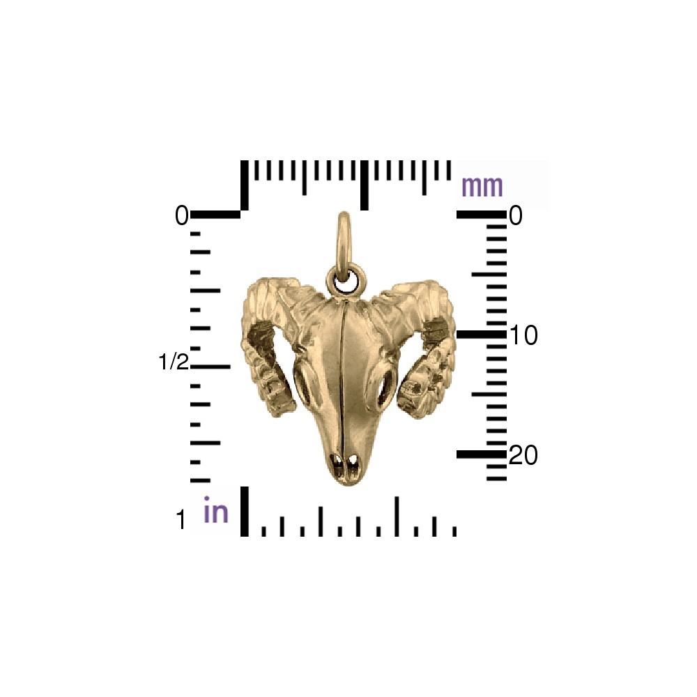 Bighorn Sheep Skull Charm - Bronze 23x11mm