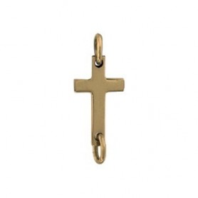 Cross Charm Link - Bronze 6x17mm