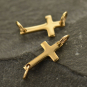 Cross Charm Link - Bronze 6x17mm