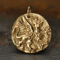 Ancient Coin Jewelry Charm - Griffin - Bronze 22x18mm