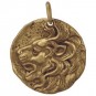 Ancient Coin Jewelry Charm - Lion - Bronze 24x20mm