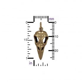 Large Bird Skull Jewelry Charm - Bronze 27x10mm