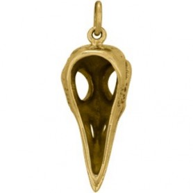 Large Bird Skull Jewelry Charm - Bronze 27x10mm