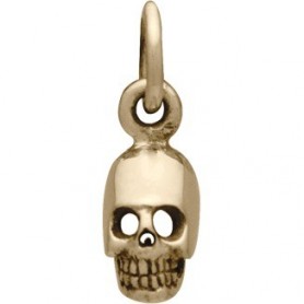 Mini Skull Jewelry Charm - Bronze 13x5mm