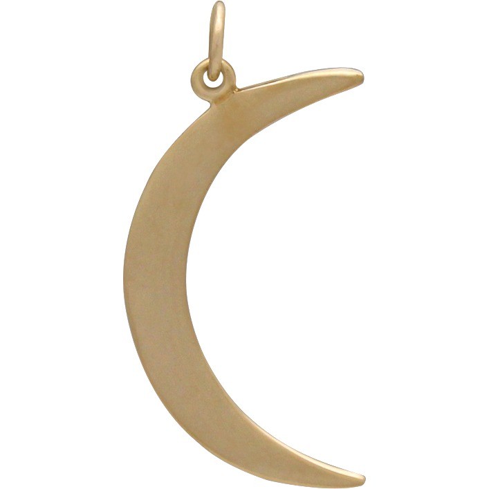 Crescent Moon Jewelry Pendant - Bronze 31x15mm